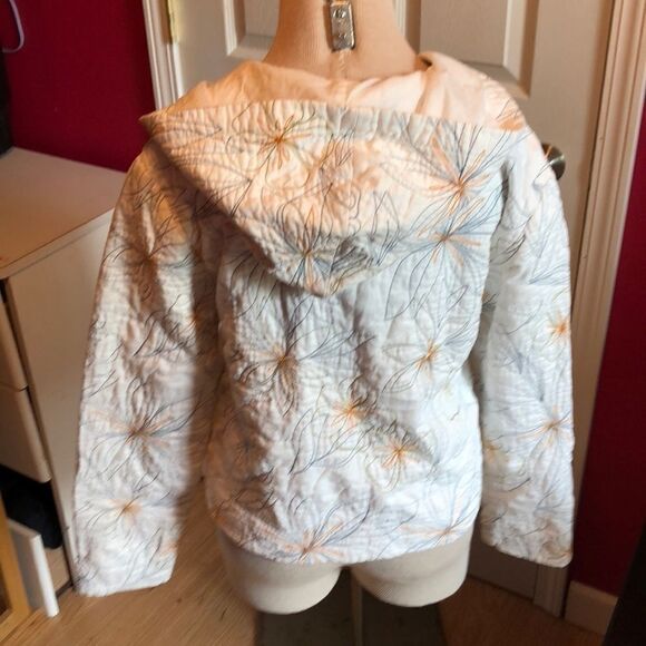 J.Jill quilted & embroidered hooded jacket sz XS - Picture 3 of 6